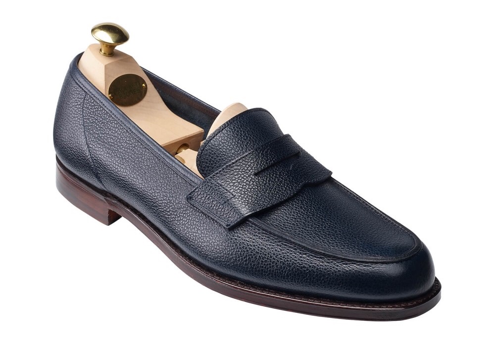 Crockett & Jones Richmond II Loafer In Navy Pebble Grain