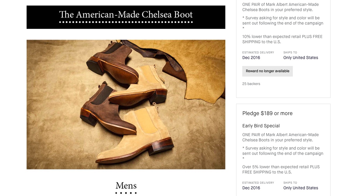 Mark Albert Kickstarter — Chelsea Boots