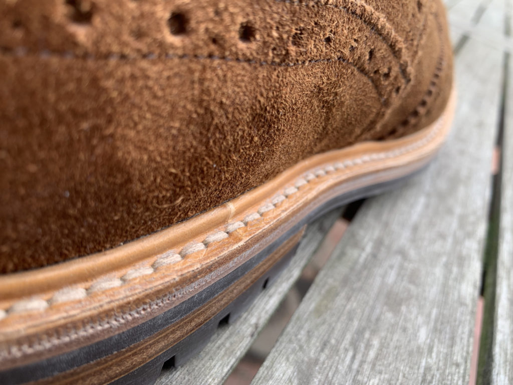Tricker's Bourton Brogue Shoe—Snuff Kudu Reverse Leather—Division Road