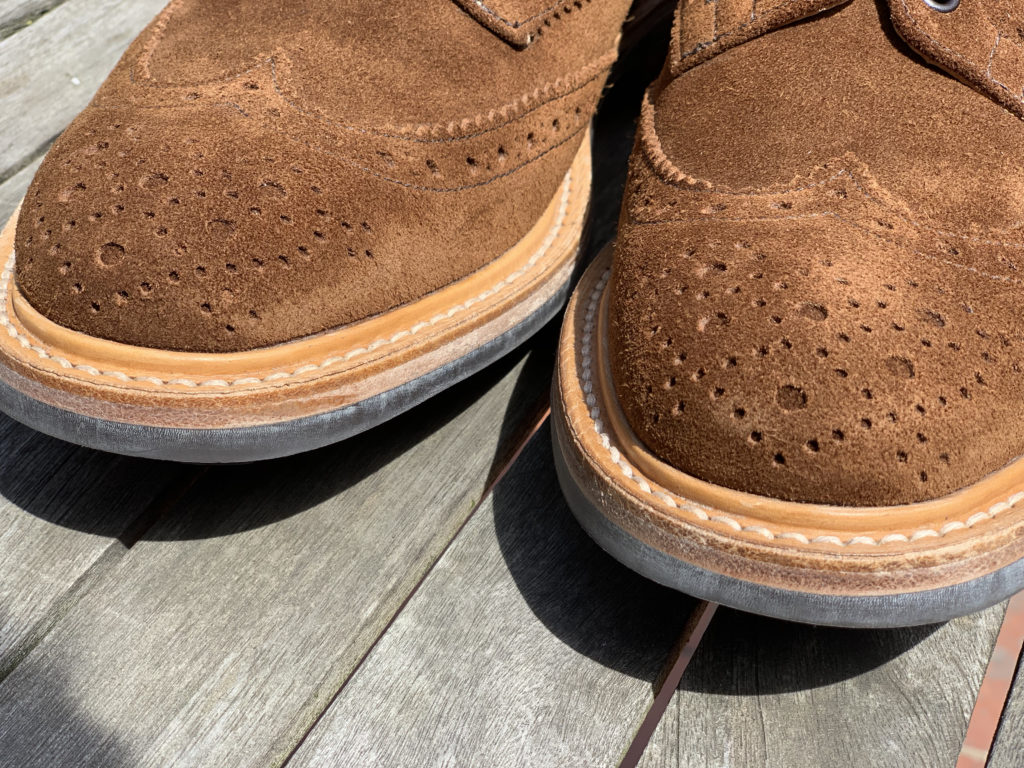 Tricker's Bourton Brogue Shoe—Snuff Kudu Reverse Leather—Division Road