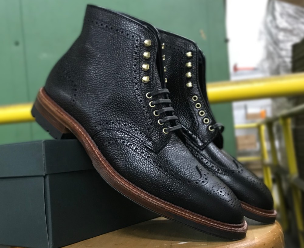 Alden X The Shoe Mart Black Grain Wingtip Boots