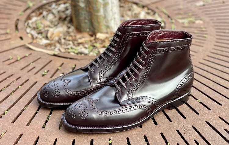 Ealdwine Alden Sir Walter wingtip boot color 8 shell cordovan