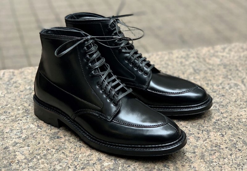 alden moulded shoe algonquin split toe black shell cordovan