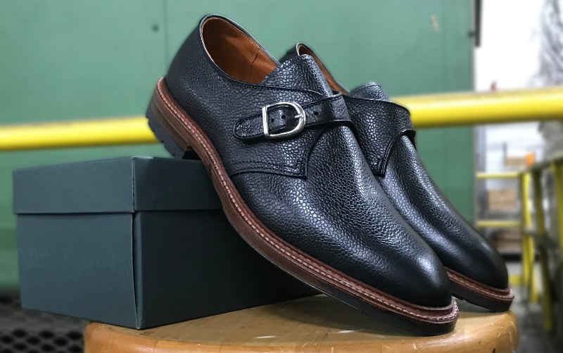 alden shoe mart black scotch grain monk