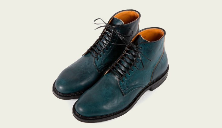 Viberg_Tumbled Blue Shell Cordovan Service Boot