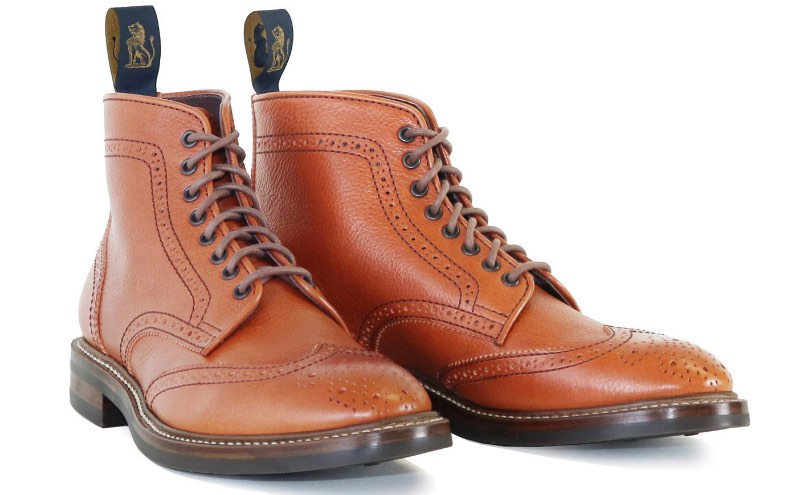 lohn lofgren wingtip brogue boot camel