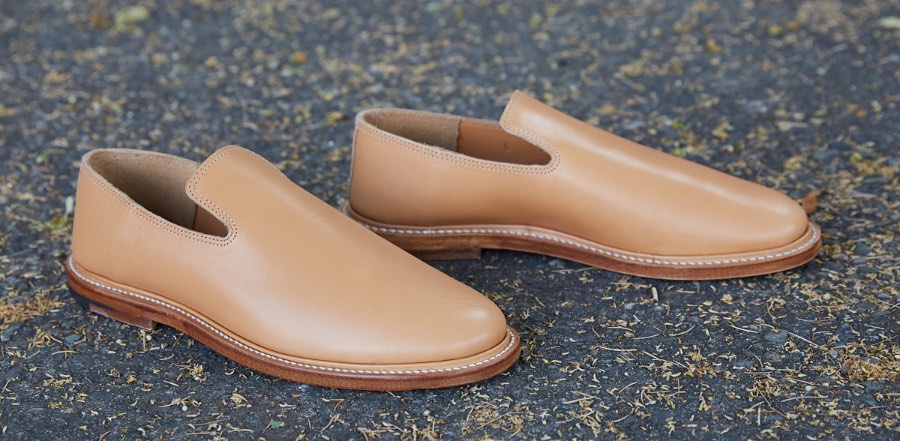 Viberg Natural Japanese Calf Slipper