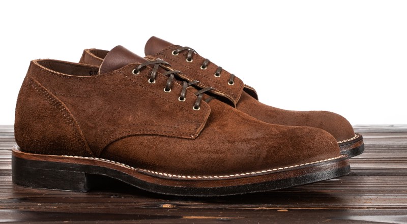 Viberg 145 Work Oxford — Tobacco Chamois Reverse - 1035