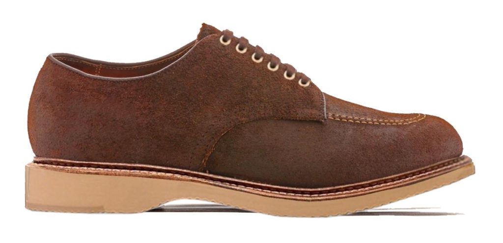 alden stitchdown reverse tobacco chamois indy shoe