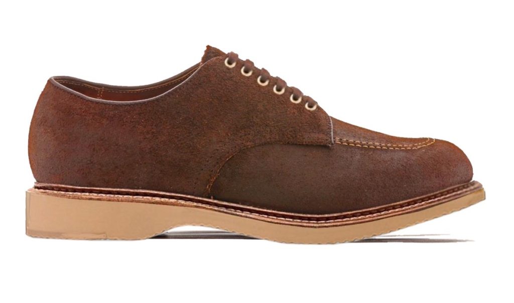 alden stitchdown reverse tobacco chamois indy shoe