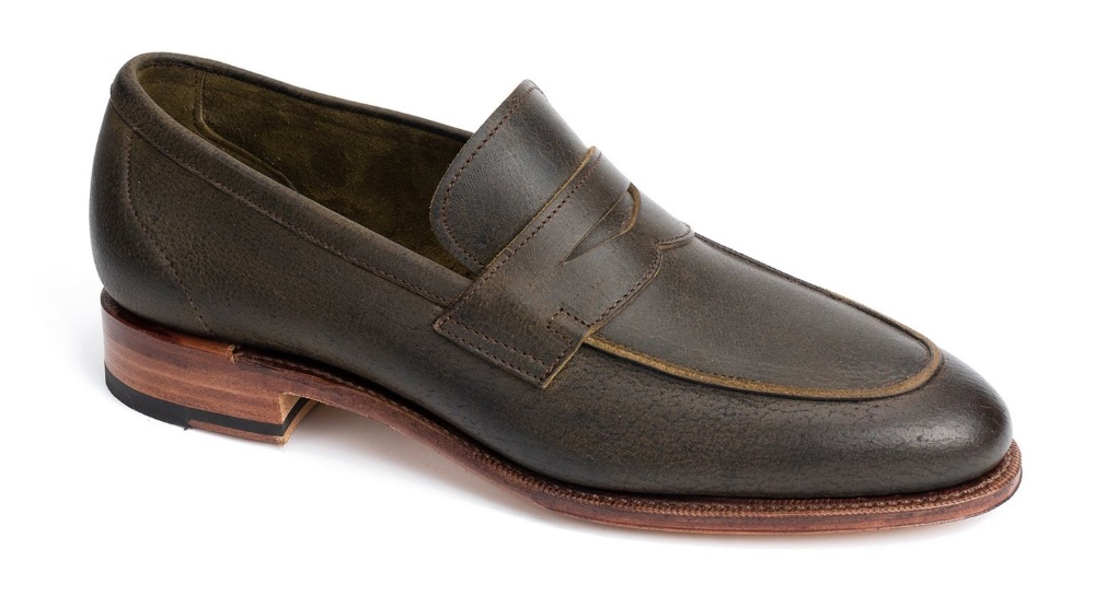 meermin unlined loafer green waxy kudu