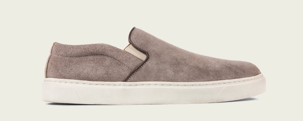 Viberg Eco Veg Pewter Suede Roughout Slip On