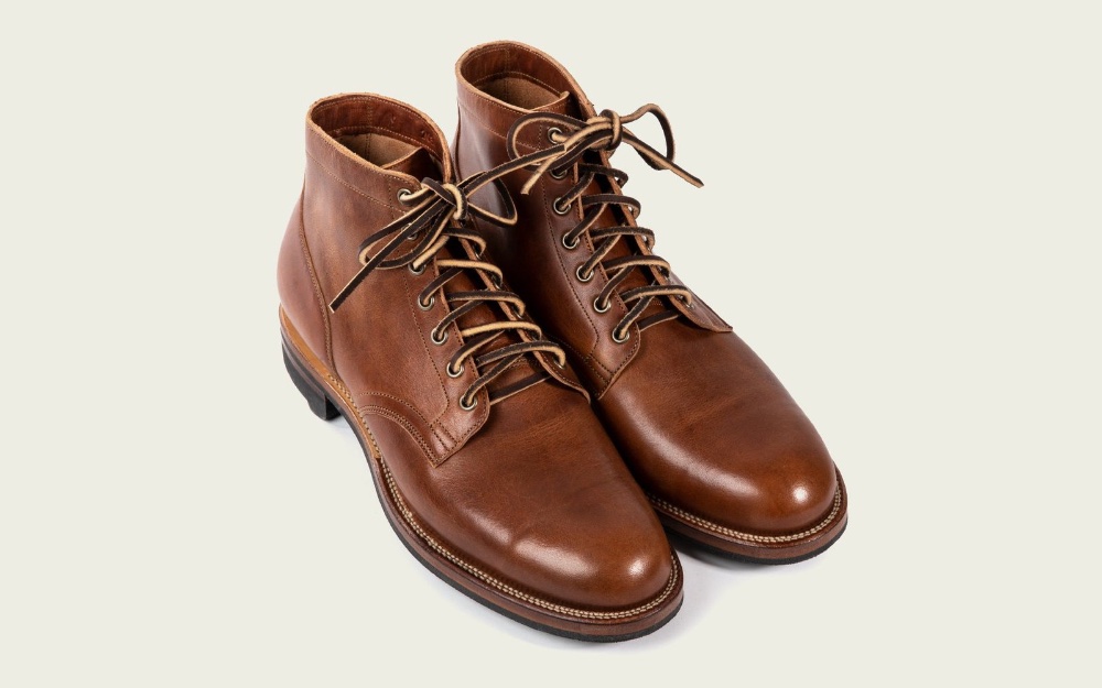 viberg service boot burned oak dublin plain toe