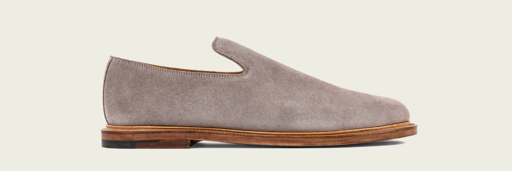 viberg slipper eco veg pewter suede roughout