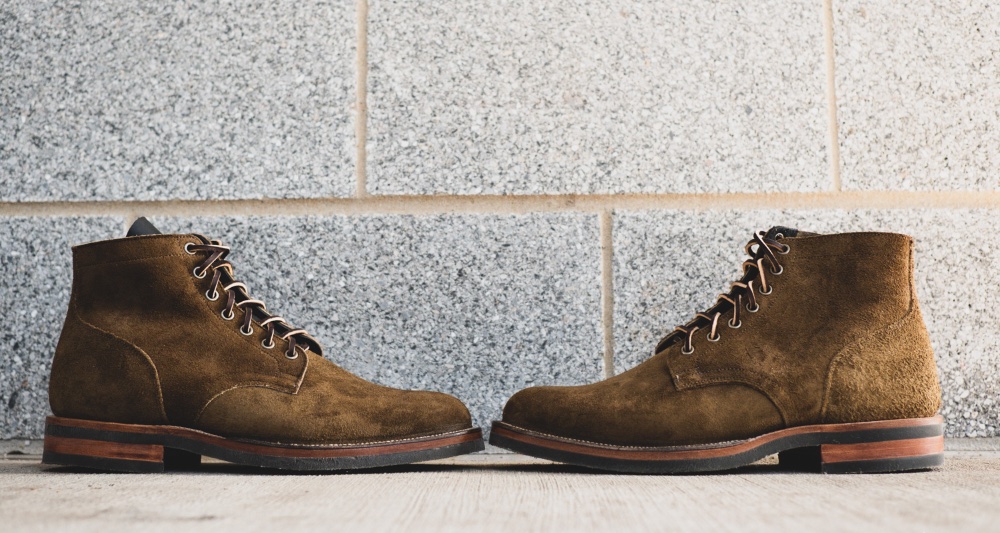 viberg withered fig service boot mushroom chamois