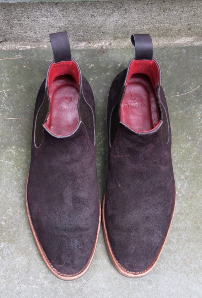 benzein chelsea boot rare wine reverse chamois