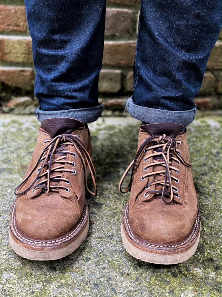 whites x stitchdown oxford maryam reverse waxed muschio horsebutt