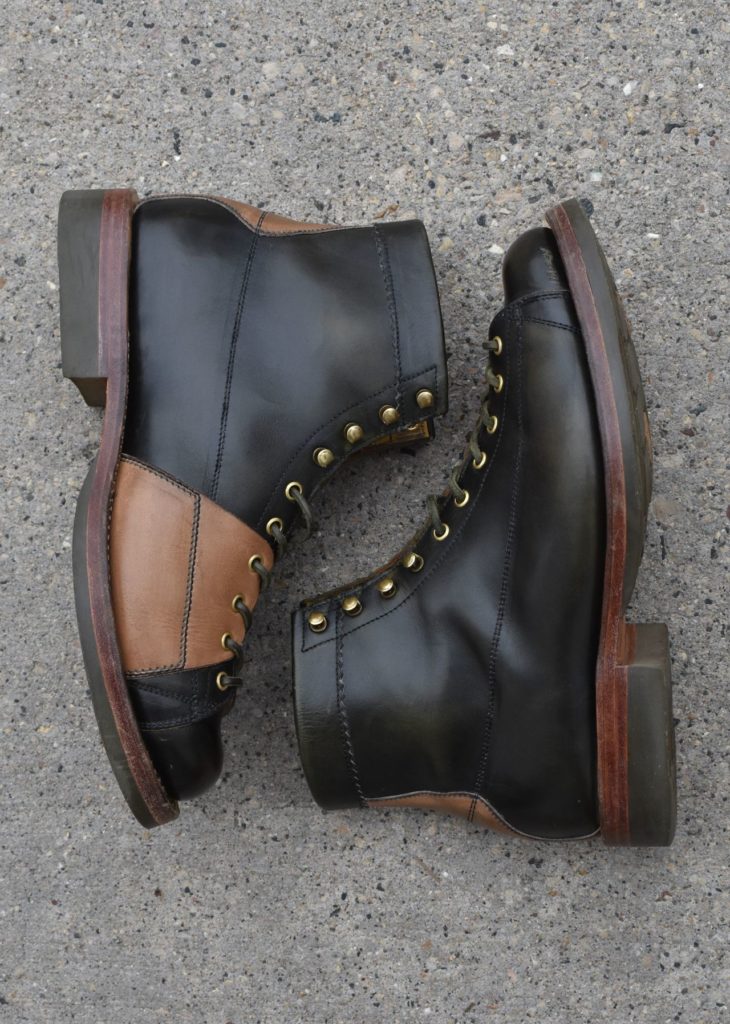 Sagara Bootmaker Cordmaster—Badalassi Carlo Olive Minerva Overdyed Black—Stitchdown Patina Thunderdome