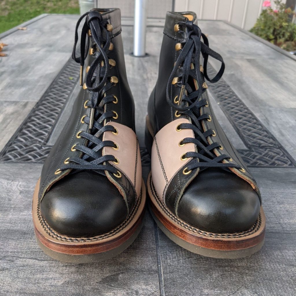 Sagara Bootmaker Cordmaster—Badalassi Carlo Olive Minerva Overdyed Black—Stitchdown Patina Thunderdome