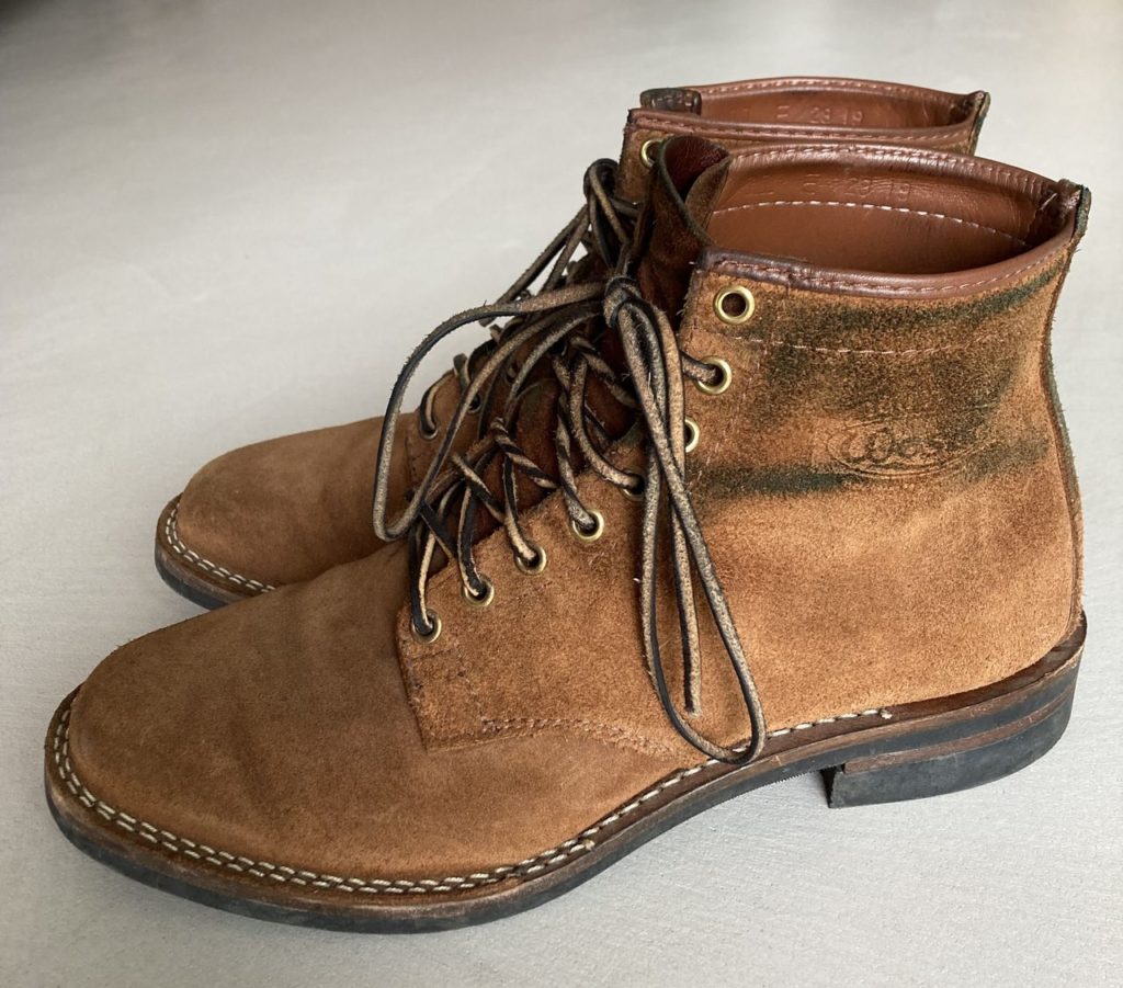 Iron Heart x Wesco Foot Patrol—Seidel Brown Domane Roughout—Stitchdown Patina Thunderdome