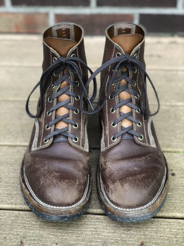 MF Boot Co Boondocker SB Foot Brown Spitfire—Stitchdown Patina Thunderdome