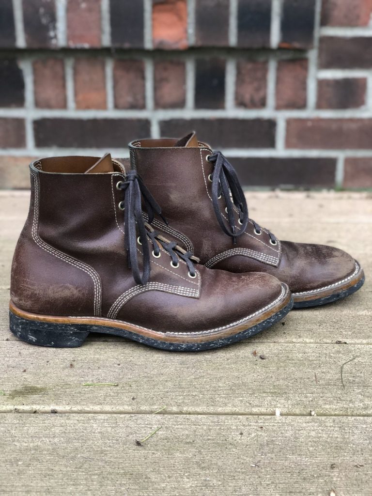 MF Boot Co Boondocker SB Foot Brown Spitfire—Stitchdown Patina Thunderdome