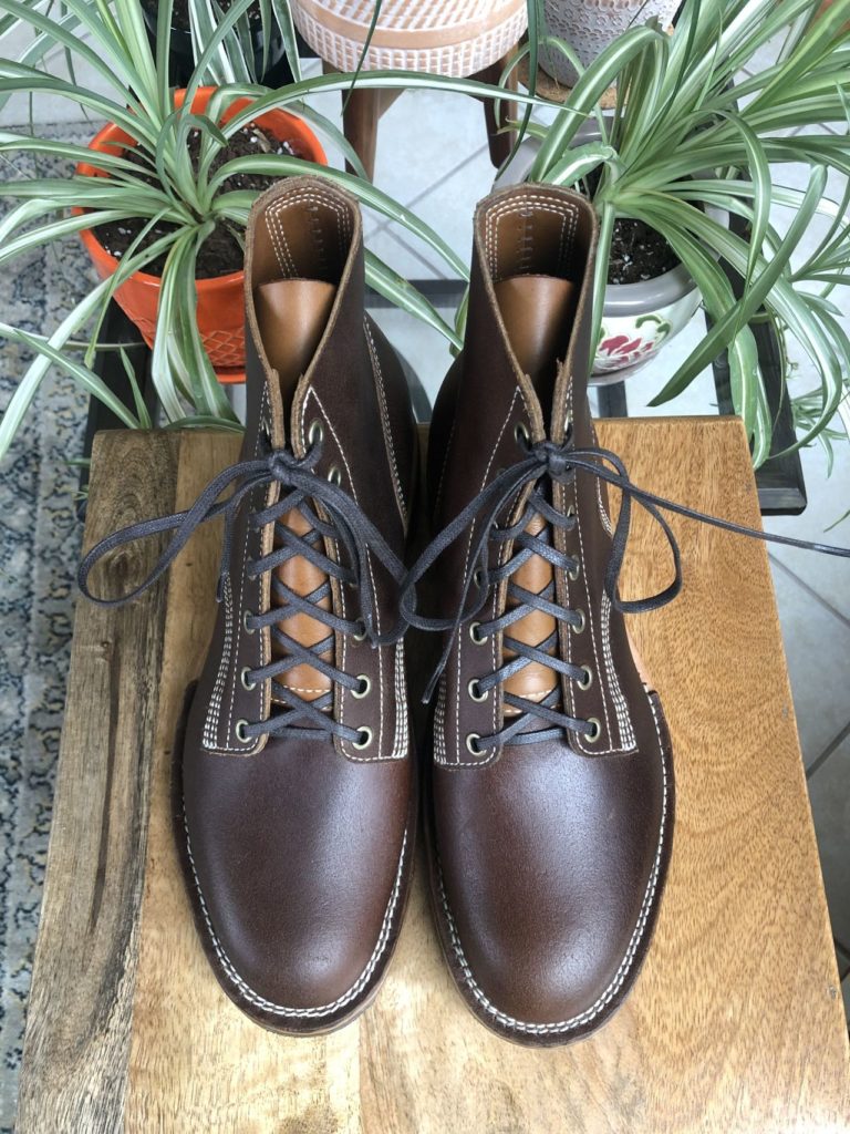 MF Boot Co Boondocker SB Foot Brown Spitfire—Stitchdown Patina Thunderdome