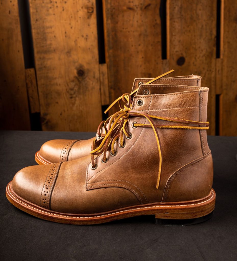 Oak Street Bootmakers Trench Boot —Horween Natural CXL—Stitchdown Patina Thunderdome