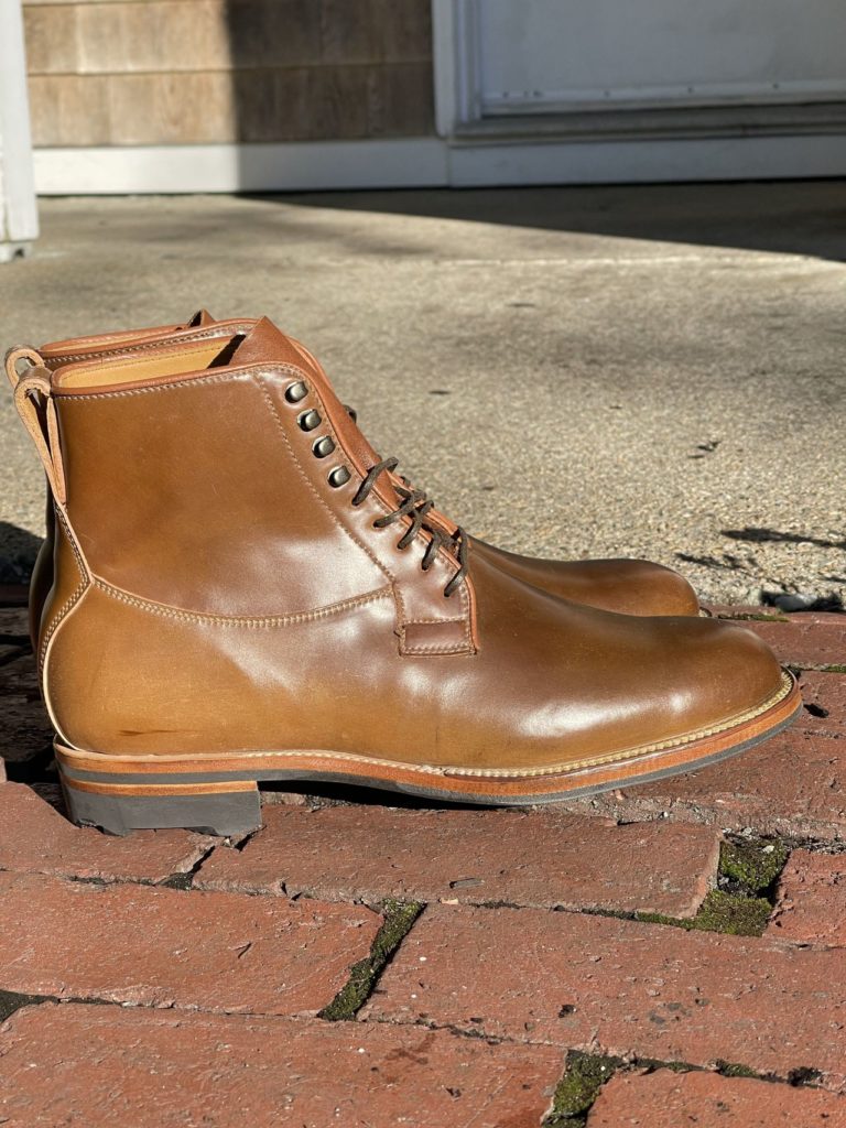 Viberg Country Boot Bourbon Shell Cordovan—Stitchdown Patina Thunderdome