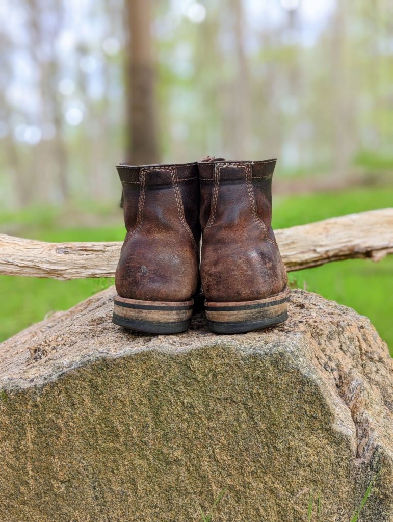 White's Boots MP-M1 Horween Dark Brown Waxed Flesh—Stitchdown Patina Thunderdome