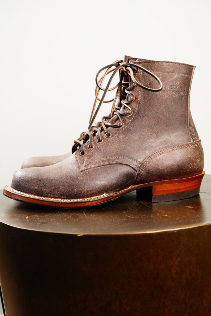 Whites Boots Smokejumper Seidel Brown Roughout—Stitchdown Patina Thunderdome