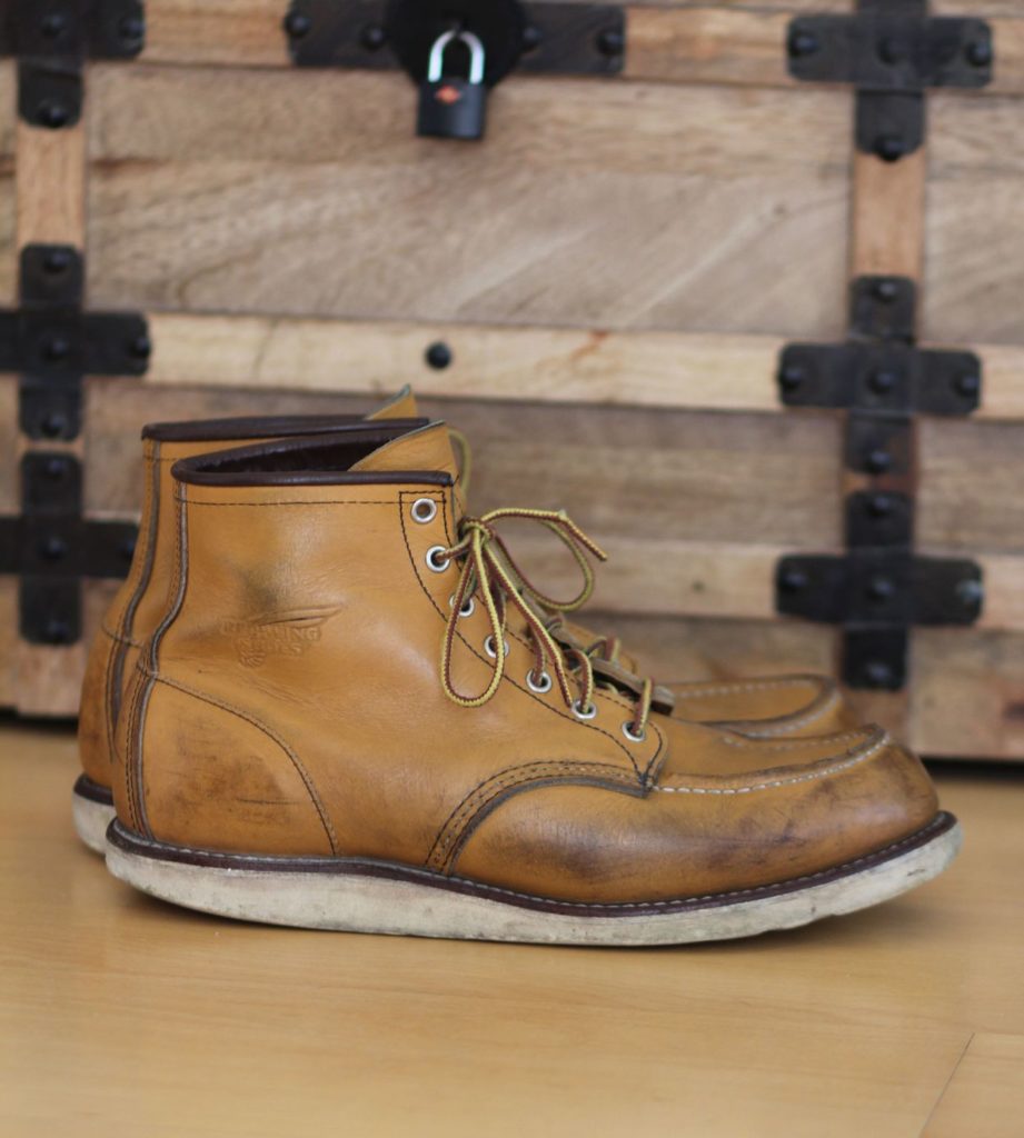 Stitchdown Patina Thunderdome—Red Wing Moc Toe SB Foot Maize Mustang