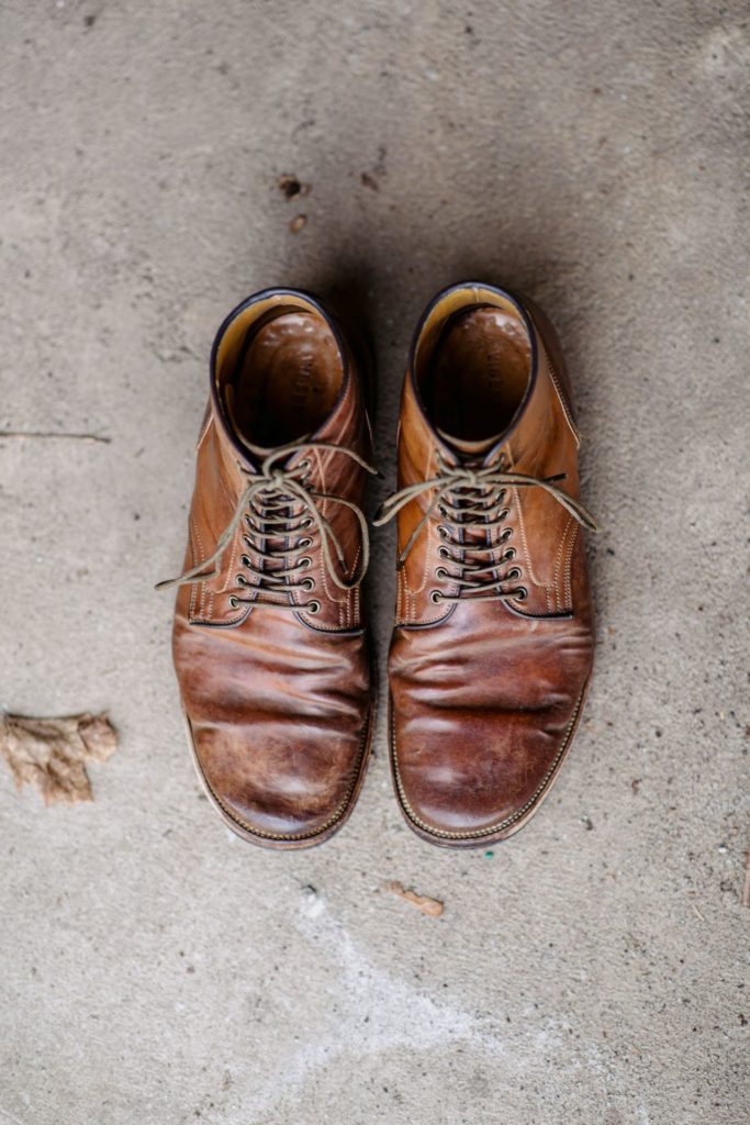 Stitchdown Patina Thunderdome—Viberg Service Boot Horween Bourbon Shell Cordovan