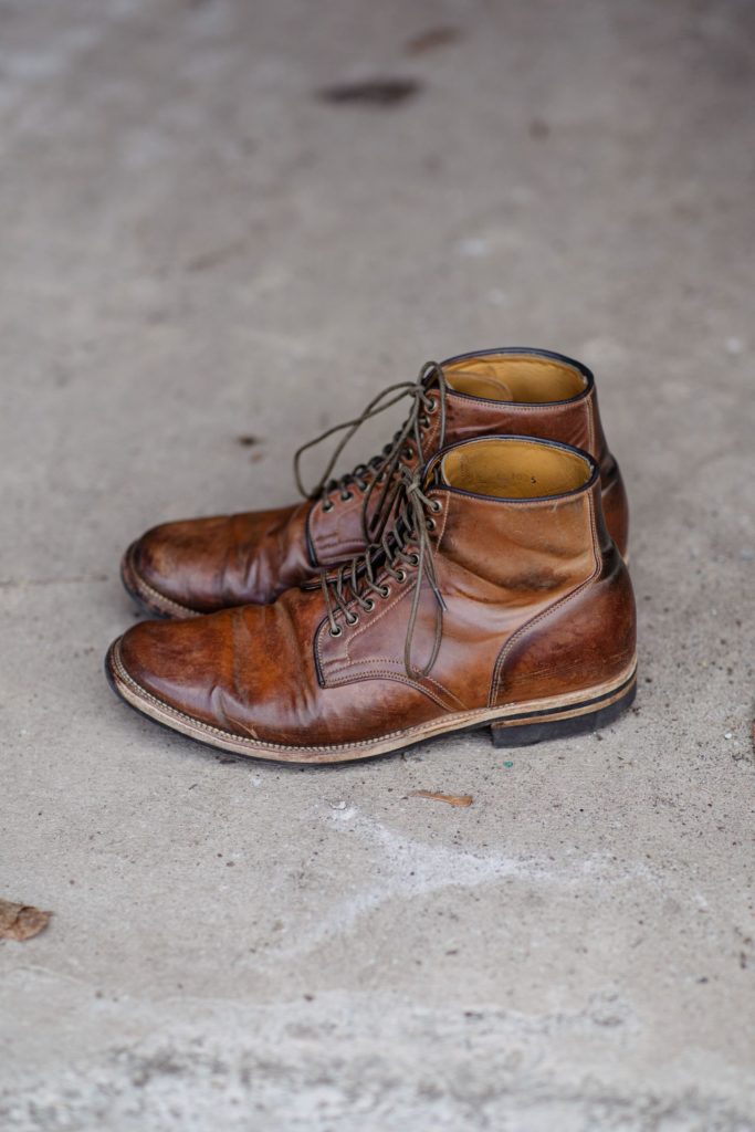 Stitchdown Patina Thunderdome—Viberg Service Boot Horween Bourbon Shell Cordovan