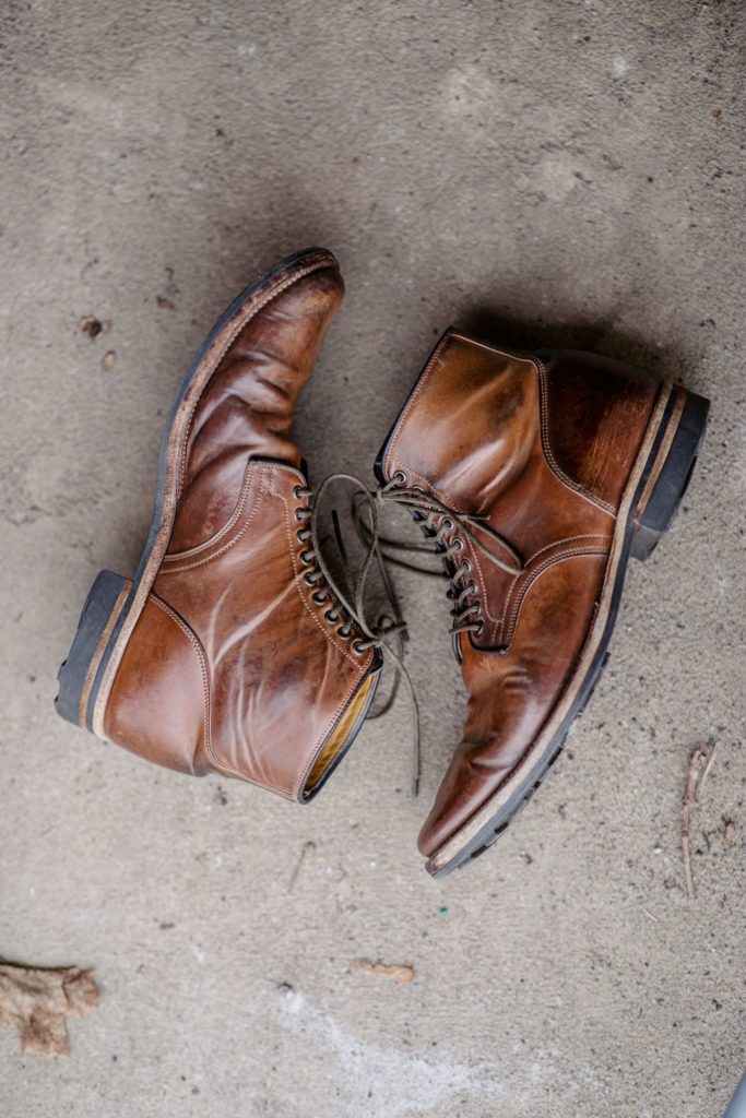 Stitchdown Patina Thunderdome—Viberg Service Boot Horween Bourbon Shell Cordovan