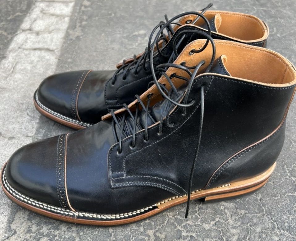 viberg service boot black shell cordovan