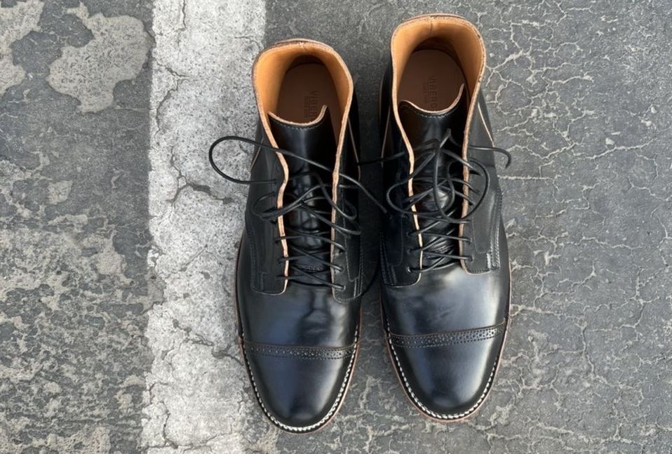 viberg service boot black shell cordovan