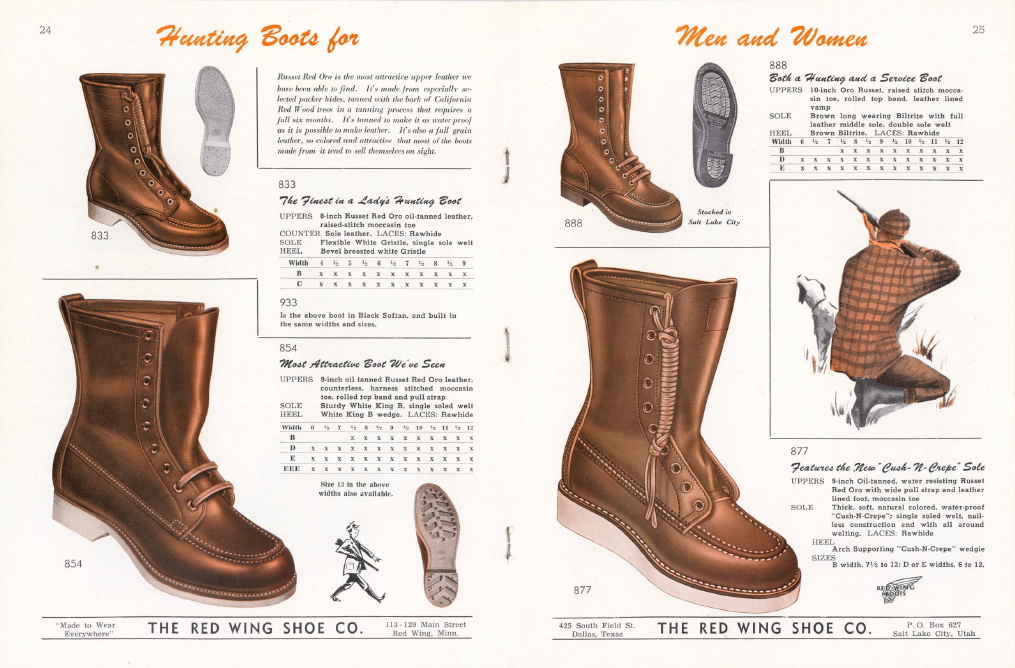 red wing 1952 catalog