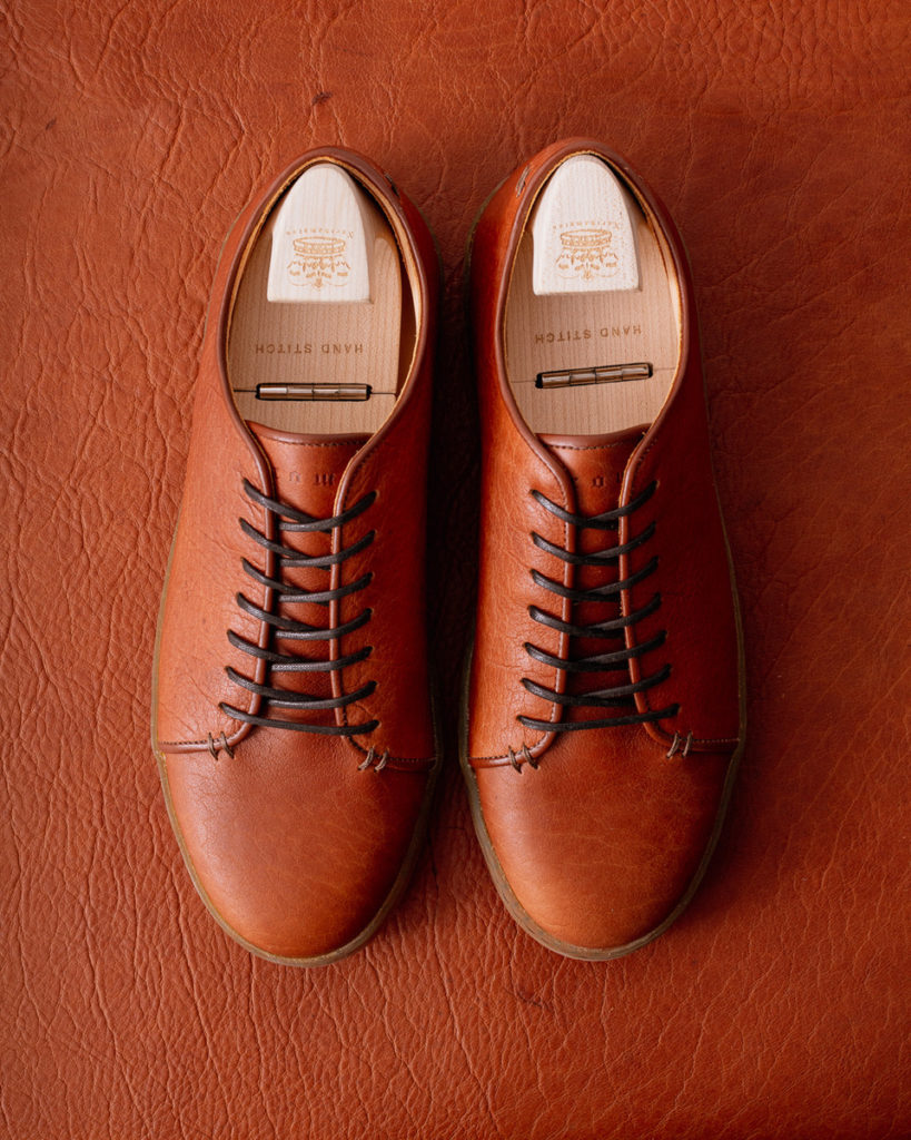 crown northampton harlestone hand stitch derby sneaker horween buffalo tan