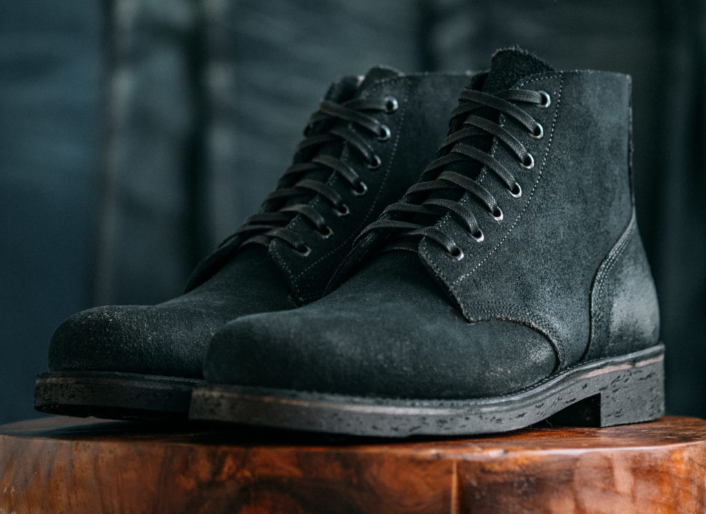 oak street bootmakers dr sole field boot indigo dyed natural chromexcel
