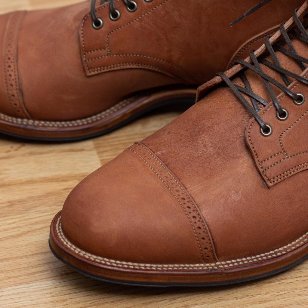 viberg service boot natural crust double cordovan detail