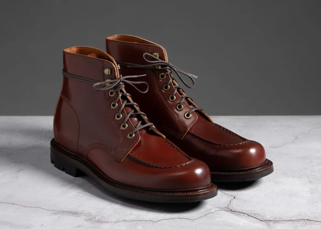 grant stone brass boot garnet shell cordovan