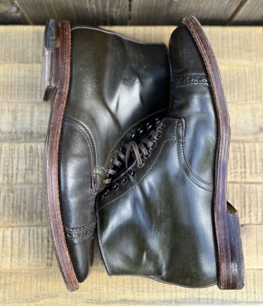 Alden PCT Jumper Boot Horween Old Bronze Shell Cordovan patina thunderdome end