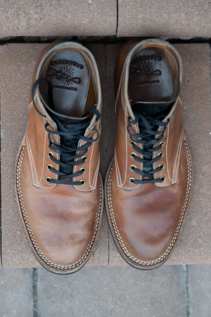 Onderhoud SVC01 Boondocker Horween Unglazed Natural Shell Cordovan patina thunderdome end