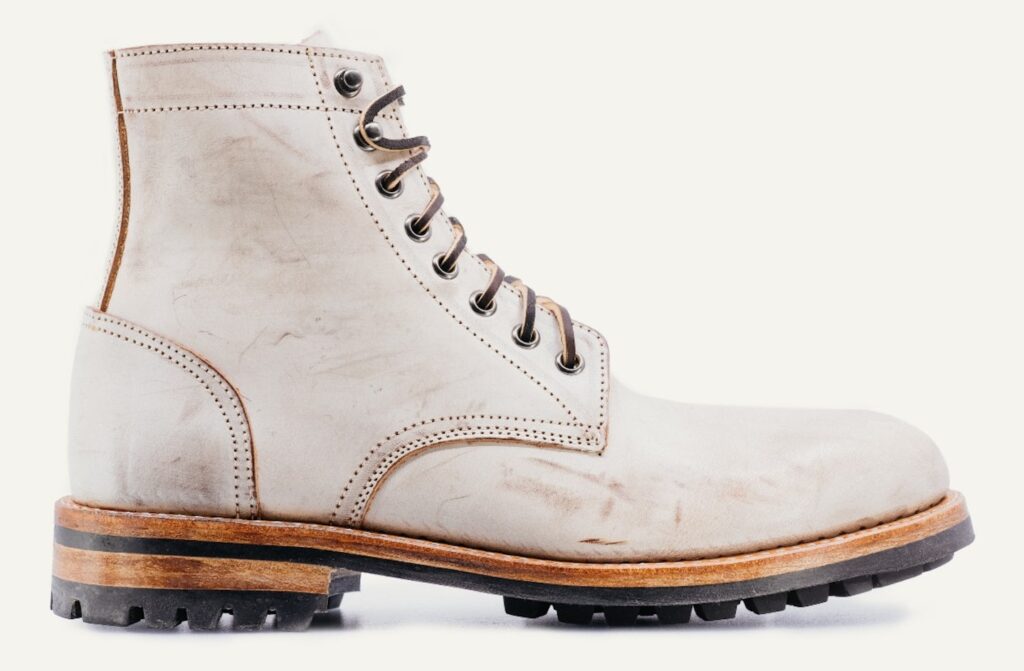 oak street bootmakers trench boot whitewash overdye abetone