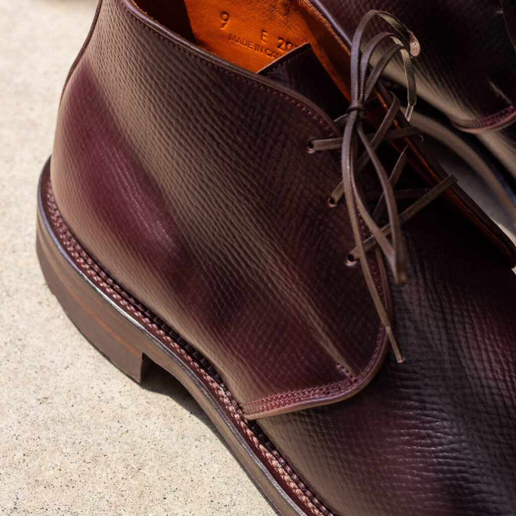 Viberg Color 8 Hatchgrain Horween Shell Cordovan—Uplands Chukka