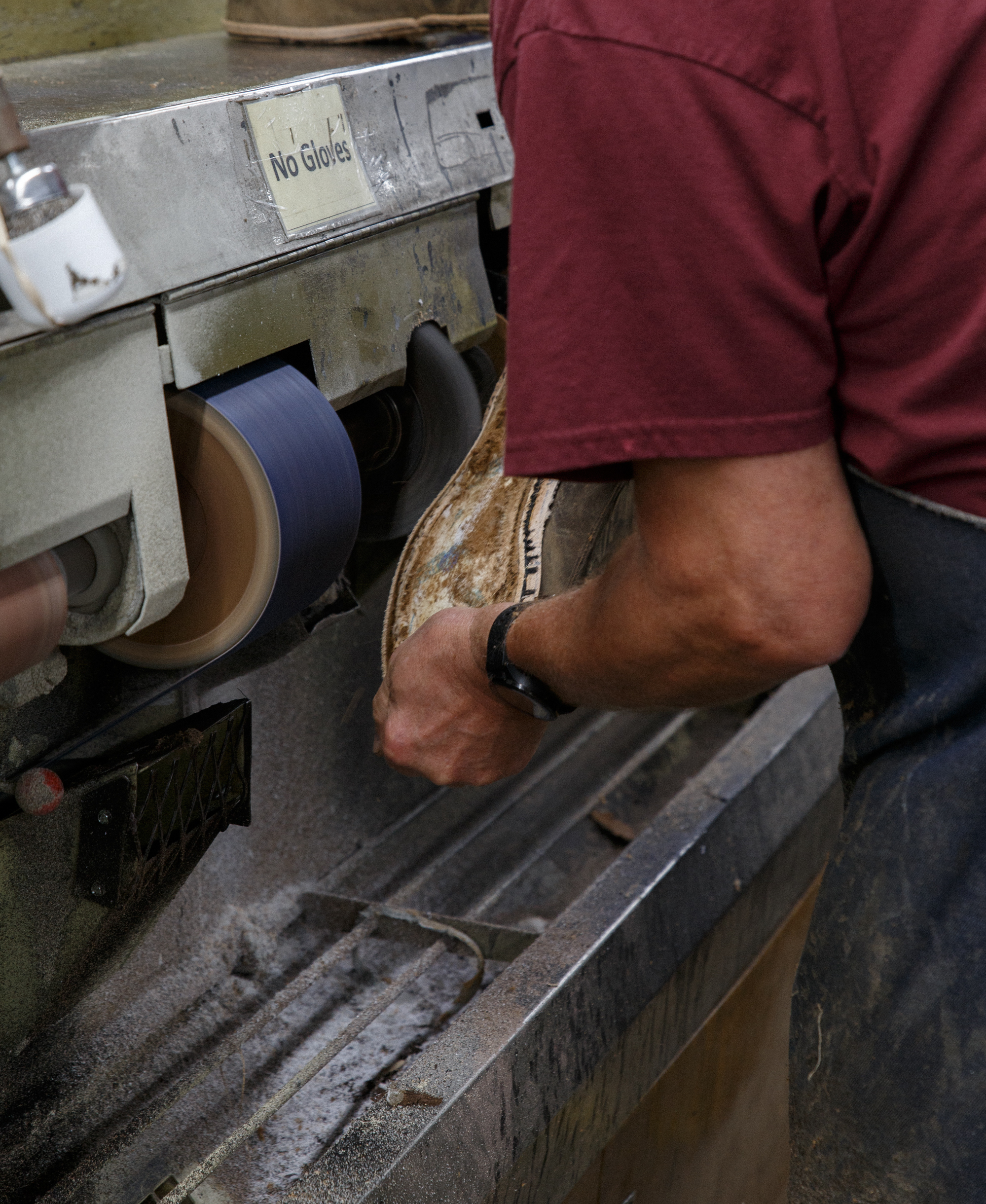 red wing shoes cobbler sanding