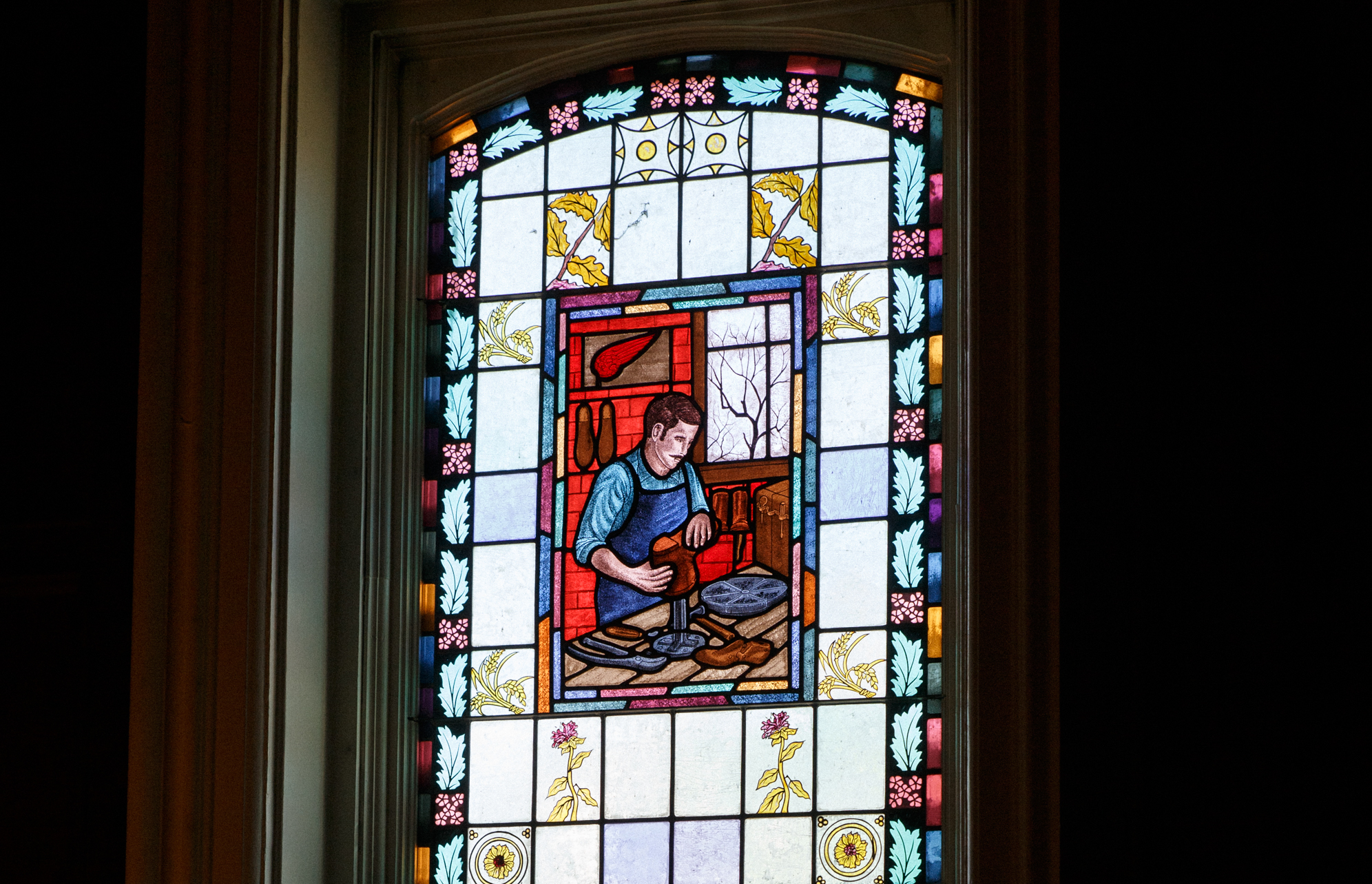 red wing stained glass window