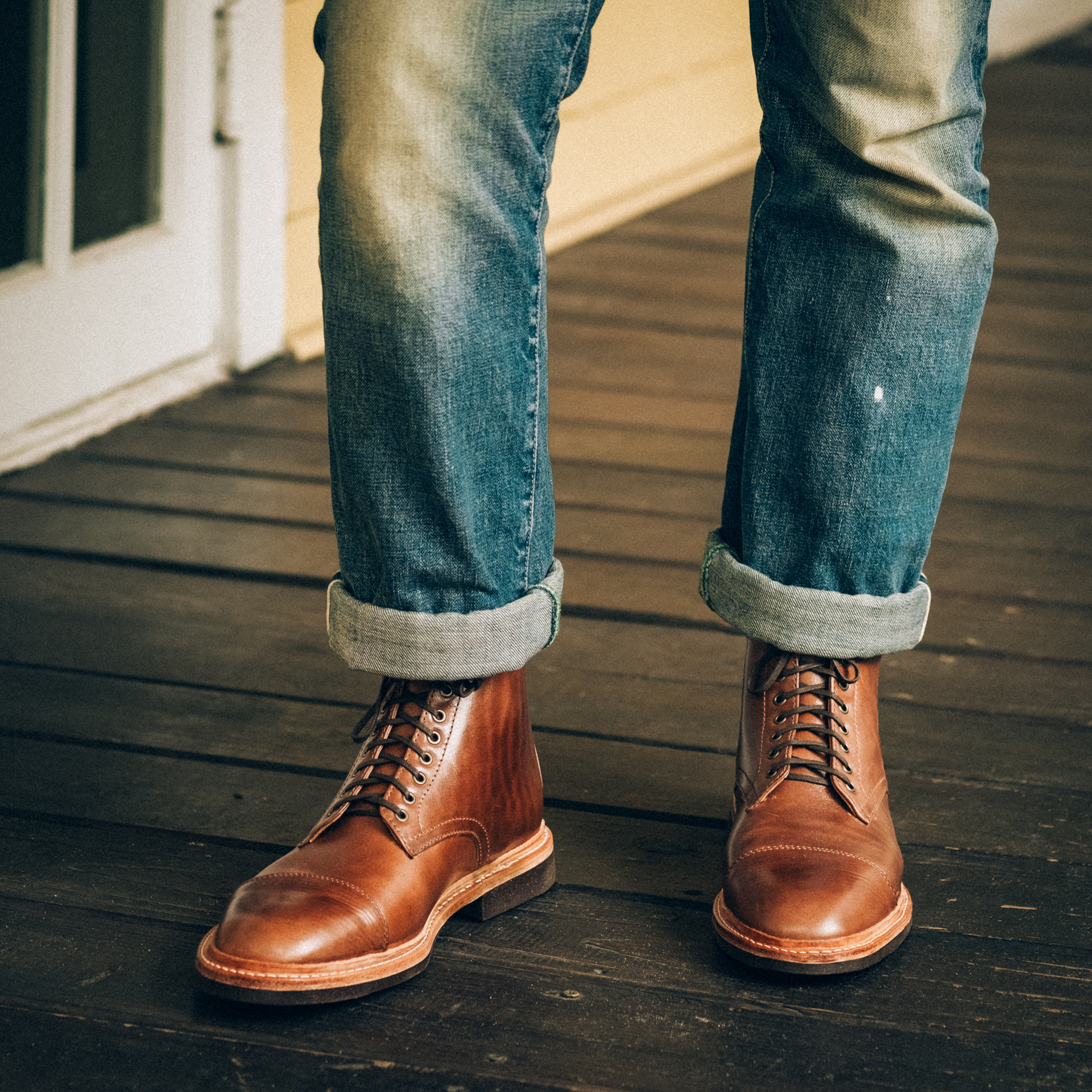 oak street bootmakers cap toe lakeshore boot toscanello horse rump