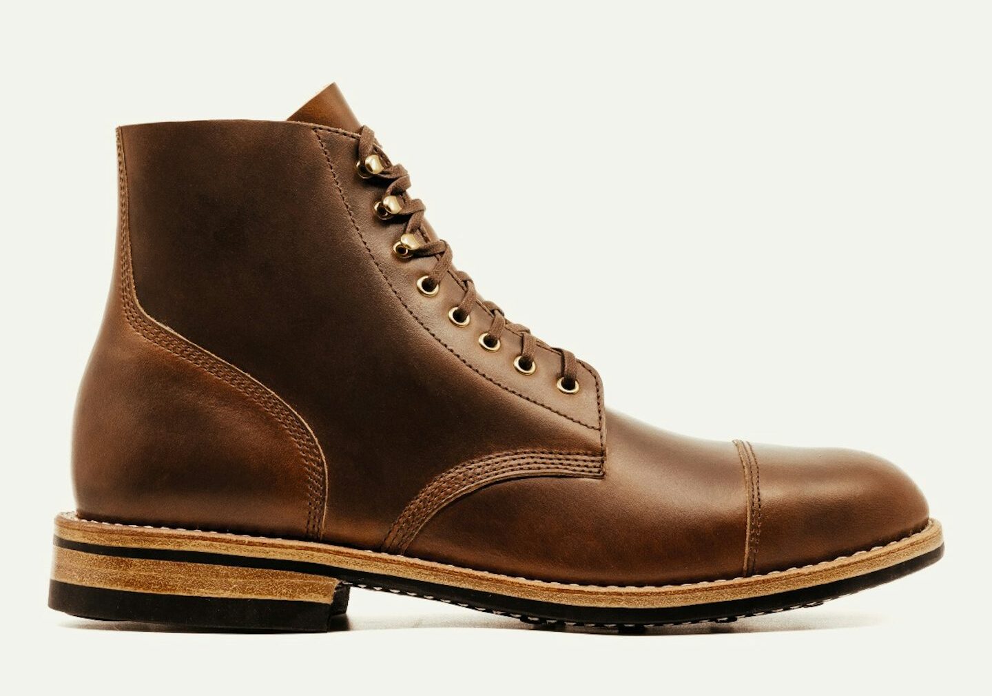 Oak Street Bootmakers - Cap Toe Field Boot - Cognac Shackleton